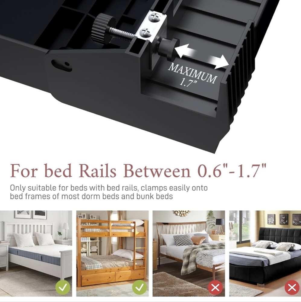 SOLEJAZZ Foldable Bedside Shelf - Picture 4 of 7